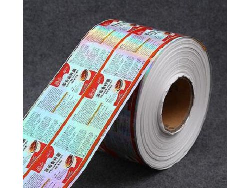 Self-adhesive label roll material laser marking and cutting